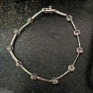 pink and silver bracelet